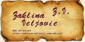 Žaklina Veljović vizit kartica